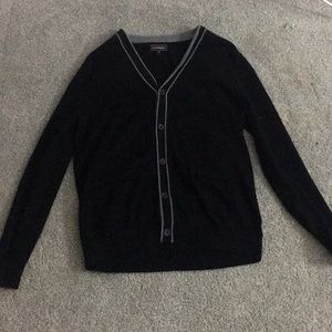 Express Men’s Black Cardigan w/ Grey Stripes